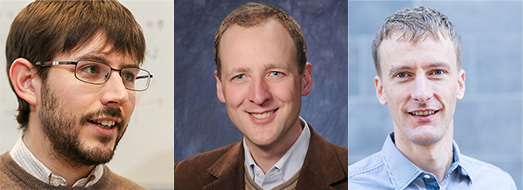 Michele Ceriotti (left), Anatole von Lilienfeld (middle) and Martin Jaggi (right)